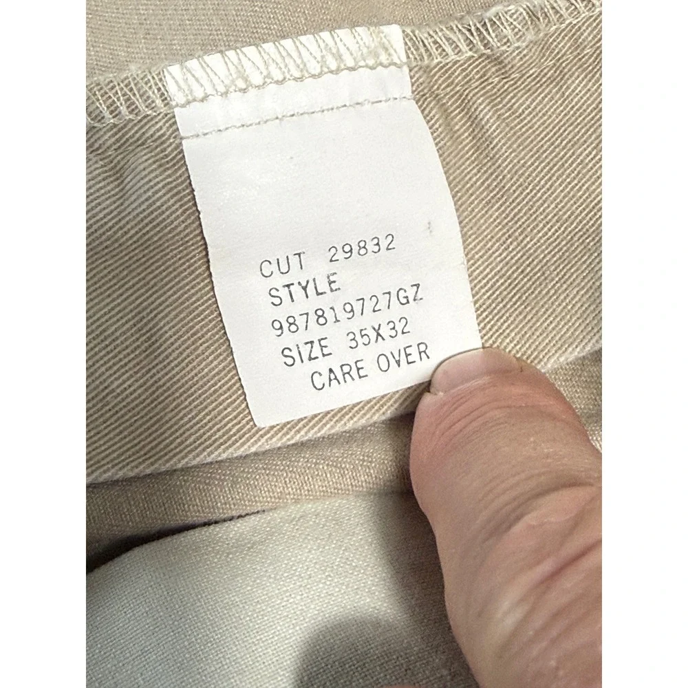 Vintage Polo Ralph Lauren Pleated Chino Pants Mens 35x31 Khaki Made in USA Tan